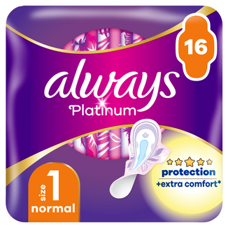 Always Platinum, podpaski ze skrzydełkami, Ultra Normal Plus, 16 sztuk - zdjęcie produktu