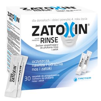 Zatoxin Rinse, zestaw uzupełniający do płukania nosa i zatok dla dorosłych i dzieci powyżej 4 roku, 3,2 g x 30 saszetek - zdjęcie produktu