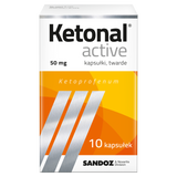 Ketonal Active 50 mg, 10 kapsułek twardych - miniaturka zdjęcia produktu