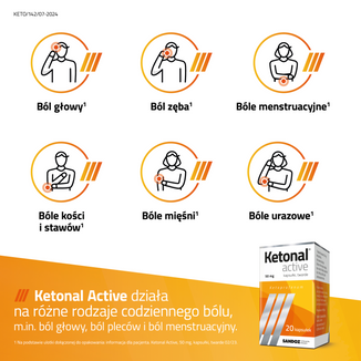 Ketonal Active 50 mg, 10 kapsułek twardych - 5 - zdjęcie produktu