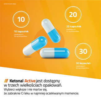 Ketonal Active 50 mg, 20 kapsułek twardych - 3 - zdjęcie produktu