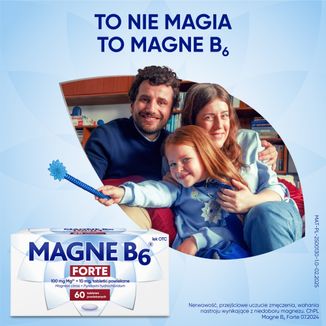 Magne B6 Forte 100 mg + 10 mg, 60 tabletek powlekanych - 2 - zdjęcie produktu