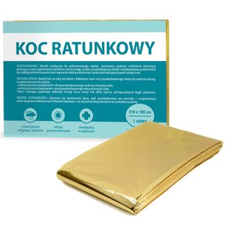 Koc ratunkowy srebrno-złoty 210 x 160 cm PASO, 1 sztuka - zdjęcie produktu