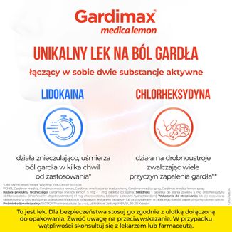 Gardimax Medica Lemon 5 mg + 1 mg, bez cukru, 24 tabletki do ssania - 4 - zdjęcie produktu