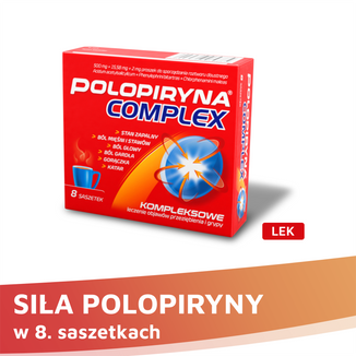 Polopiryna Complex 500 mg + 15,58 mg + 2 mg, 8 saszetek - 8 - zdjęcie produktu