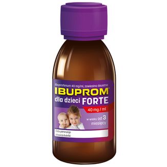 Ibuprom dla Dzieci Forte 200 mg/ 5ml, zawiesina doustna od 3 miesiąca, smak truskawkowy, 100 ml - 3 - zdjęcie produktu