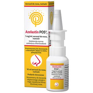 Azelastin POS 1 mg/ ml, aerozol do nosa, roztwór, 10 ml KRÓTKA DATA - zdjęcie produktu