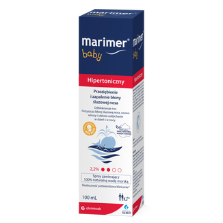 Marimer Baby, woda morska hipertoniczna, spray do nosa, od urodzenia, 100 ml - zdjęcie produktu