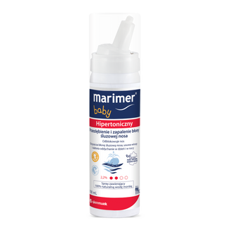 Marimer Baby, woda morska hipertoniczna, spray do nosa, od urodzenia, 100 ml - 3 - zdjęcie produktu