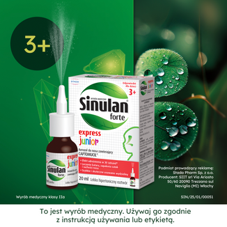 Sinulan Forte Express Junior, aerozol do nosa dla dzieci od 3 roku życia, 20 ml KRÓTKA DATA - 4 - zdjęcie produktu