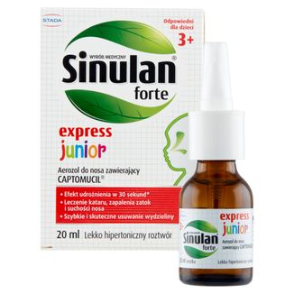 Sinulan Forte Express Junior, aerozol do nosa dla dzieci od 3 roku życia, 20 ml - 2 - zdjęcie produktu
