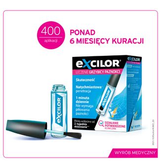 Excilor Leczenie grzybicy paznokci, płyn 3,3 ml KRÓTKA DATA - 2 Excilor Leczenie grzybicy paznokci, płyn 3,3 ml KRÓTKA DATA - 2 - zdjęcie produktu