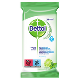 Dettol, antybakteryjne i drożdżakobójcze chusteczki do mycia i dezynfekcji powierzchni, limonka i miętą, 36 sztuk - miniaturka zdjęcia produktu