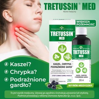 Tretussin Med, syrop, smak czarnej porzeczki, 250 ml - 2 Tretussin Med, syrop, smak czarnej porzeczki, 250 ml - 2 - zdjęcie produktu