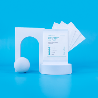 SEMA Protect, kompresy jałowe z gazy, 17-nitkowe, 12-warstwowe, 5 cm x 5 cm, 3 sztuki - 2 - zdjęcie produktu