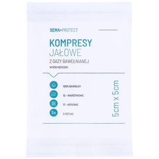 SEMA Protect, gaza jałowa, 17-nitkowa, 1/4 m2, 1 sztuka - zdjęcie produktu