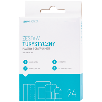 SEMA Protect, plastry z opatrunkiem, zestaw turystyczny, 24 sztuki - zdjęcie produktu