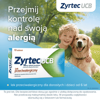 Zyrtec UCB 10 mg, 10 tabletek powlekanych - 2 - zdjęcie produktu