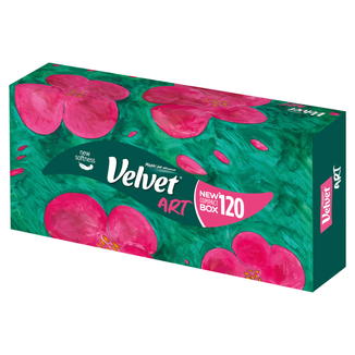 Velvet Pastels, chusteczki higieniczne, 3-warstwowe, pudełko, 120 sztuk - zdjęcie produktu