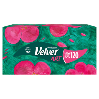 Velvet Pastels, chusteczki higieniczne, 3-warstwowe, pudełko, 120 sztuk - 2 - zdjęcie produktu