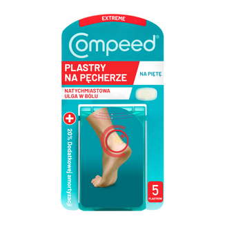 Compeed, plastry na pęcherze na piętach dla aktywnych, hydrokoloidowe, średnie, 5 sztuk - zdjęcie produktu