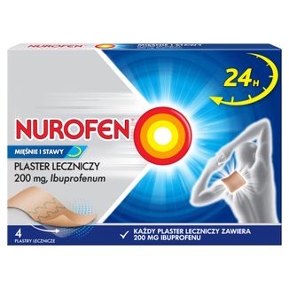 Nurofen Mięśnie i Stawy 200 mg, plaster leczniczy, 4 sztuki - zdjęcie produktu