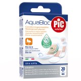 Pic Solution AquaBloc, plastry z opatrunkiem, antybakteryjne, wodoodporne, Mix, 20 sztuk - miniaturka zdjęcia produktu