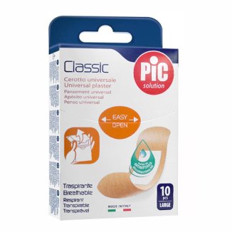 Pic Solution Classic, plastry z opatrunkiem, antybakteryjne, Large, 25 mm x 72 mm, 10 sztuk - zdjęcie produktu