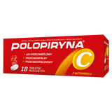 Polopiryna C 500 mg + 200 mg, 18 tabletek musujących - miniaturka zdjęcia produktu