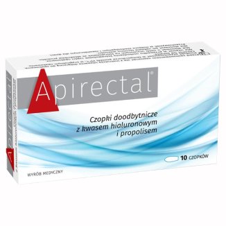 Apirectal, czopki doodbytnicze propolisowe, 10 sztuk - zdjęcie produktu