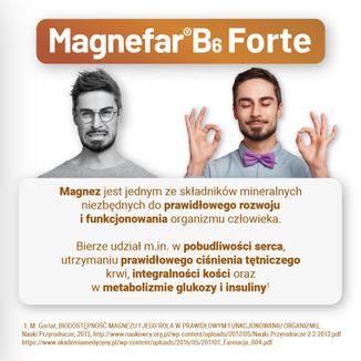 Magnefar B6 Forte 100 mg + 10,10 mg, 60 tabletek powlekanych - 4 - zdjęcie produktu
