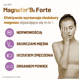 Magnefar B6 Forte 100 mg + 10,10 mg, magnez z witaminą B6, 60 tabletek powlekanych - 4 - zdjęcie produktu