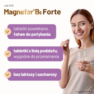Magnefar B6 Forte 100 mg + 10,10 mg, magnez z witaminą B6, 60 tabletek powlekanych - 7 - zdjęcie produktu