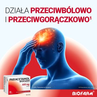Paracetamol Biofarm 500 mg, 50 tabletek - 3 - zdjęcie produktu