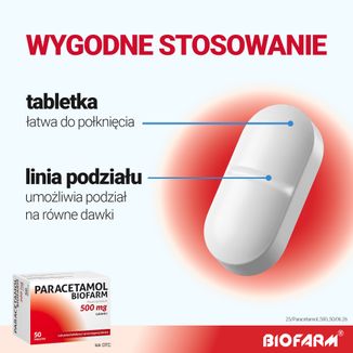 Paracetamol Biofarm 500 mg, 50 tabletek - 6 - zdjęcie produktu