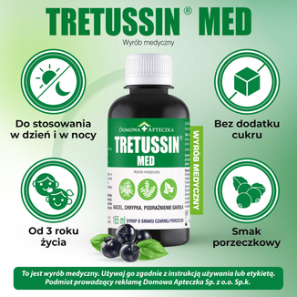 Tretussin Med, syrop, smak czarnej porzeczki, 165 ml - 4 Tretussin Med, syrop, smak czarnej porzeczki, 165 ml - 4 - zdjęcie produktu