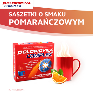 Polopiryna Complex 500 mg + 15,58 mg + 2 mg, 12 saszetek USZKODZONE OPAKOWANIE - 5 - zdjęcie produktu