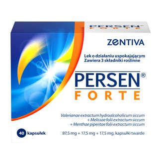 Persen forte 87,5 mg + 17,5 mg + 17,5 mg, 40 kapsułek twardych - zdjęcie produktu
