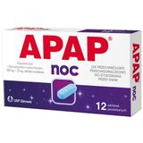 Apap Noc 500 mg + 25 mg, 12 tabletek powlekanych KRÓTKA DATA - miniaturka zdjęcia produktu