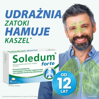 Soledum forte 200 mg, 20 kapsułek dojelitowych USZKODZONE OPAKOWANIE - 2 - zdjęcie produktu