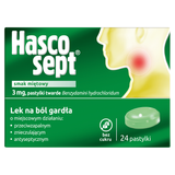 Hascosept 3 mg, smak miętowy, 24 pastylki twarde - miniaturka zdjęcia produktu