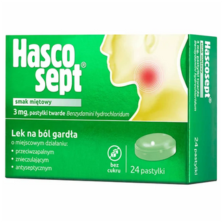 Hascosept 3 mg, smak miętowy, 24 pastylki twarde - 2 - zdjęcie produktu