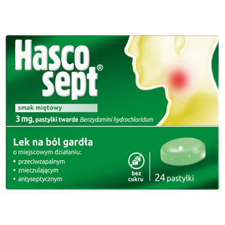 Hascosept 3 mg, smak miętowy, 24 pastylki twarde - zdjęcie produktu