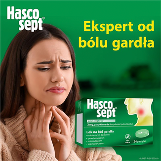 Hascosept 3 mg, smak miętowy, 24 pastylki twarde - 2 - zdjęcie produktu