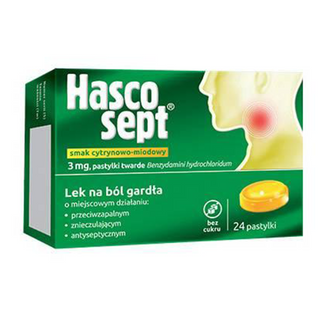 Hascosept 3 mg, smak cytrynowo-miodowy, 24 pastylki twarde - 2 - zdjęcie produktu
