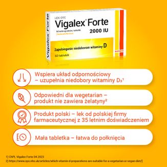 Vigalex Forte 2000 IU, 60 tabletek - 4 - zdjęcie produktu