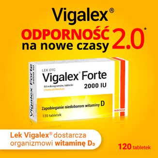 Vigalex Forte 2000 IU, 120 tabletek - 2 - zdjęcie produktu