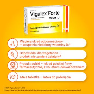 Vigalex Forte 2000 IU, 120 tabletek - 4 - zdjęcie produktu