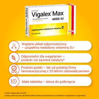 Vigalex Max 4000 IU, 60 tabletek - 4 - zdjęcie produktu