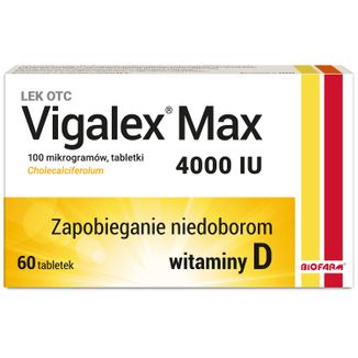 Vigalex Max 4000 IU, witamina D3, 60 tabletek - zdjęcie produktu